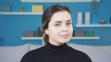 Young woman nodding positively. video