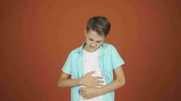 Boy experiencing stomachache. video