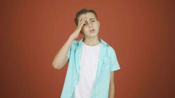 Boy with migraine is experiencing pain. video