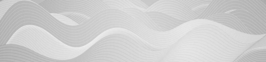 Grey minimal waves and lines abstract futuristic tech background vector