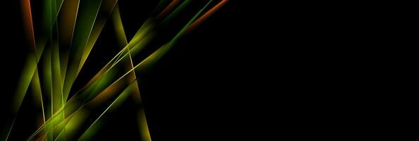 Green and orange glowing shiny lines abstract background vector