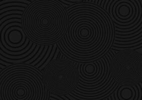 Black smooth circles abstract tech background vector