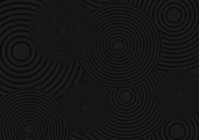 Black smooth circles abstract tech background vector