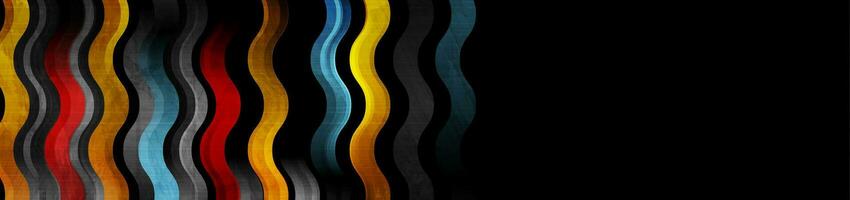Wavy stripes abstract grunge geometric banner design vector