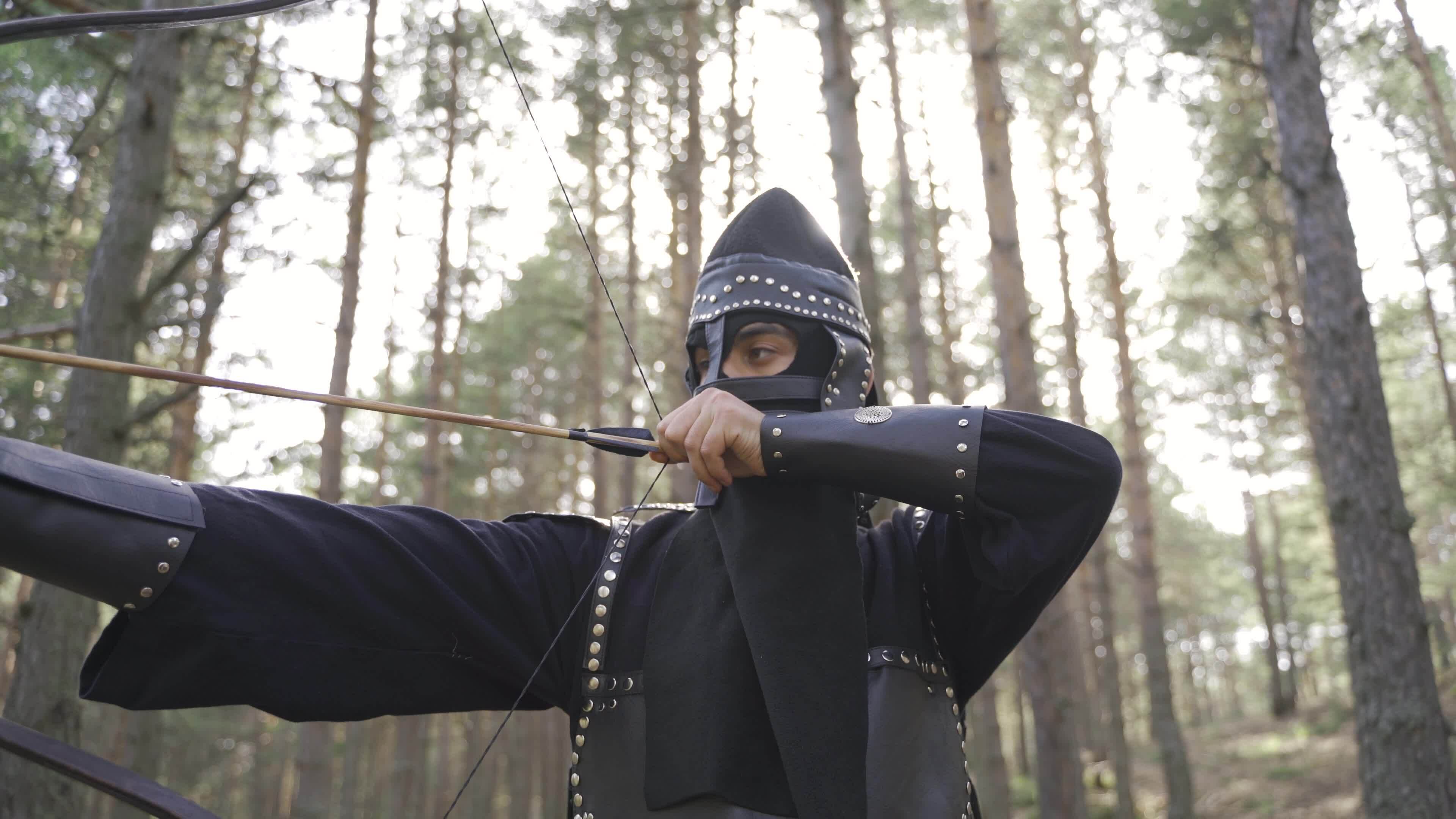 Bow and arrow in the middle ages. 32967174 Stock Video at Vecteezy