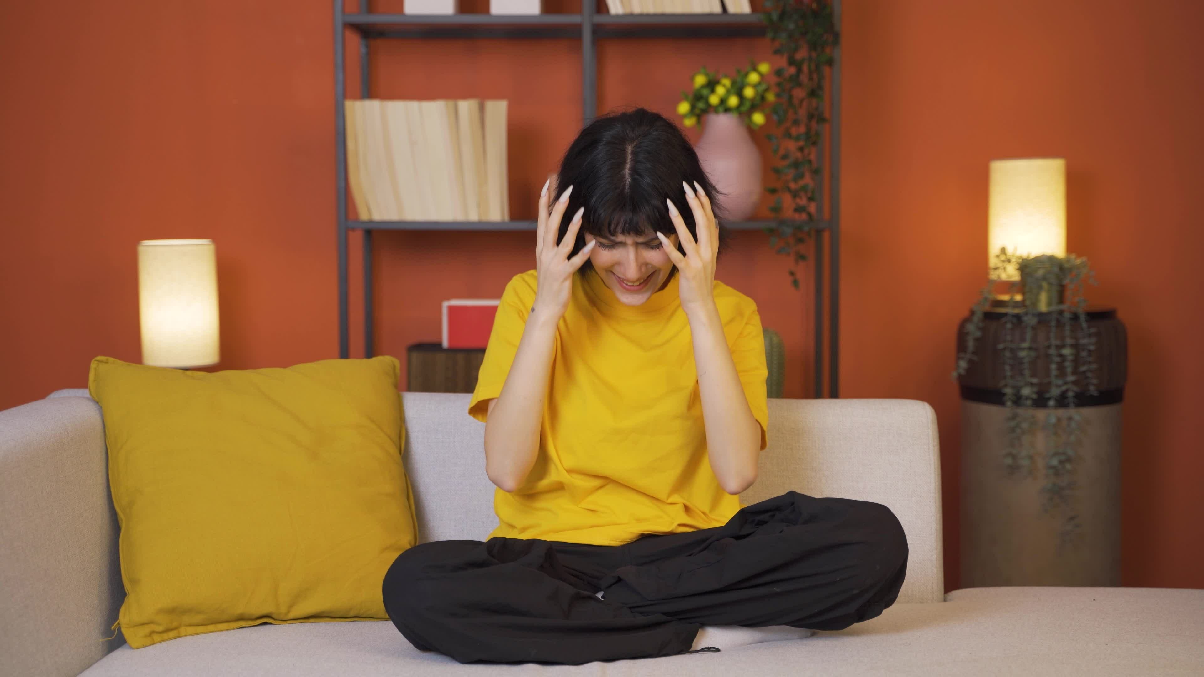 Woman Having A Nervous Breakdown In Front Of The Camera 32967446 Stock woman-having-a-nervous-breakdown-in-front-of-the-camera-32967446-stock