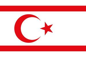 The official current flag of Turkish Republic of Northern Cyprus. State flag of Northern Cyprus. Illustration. photo