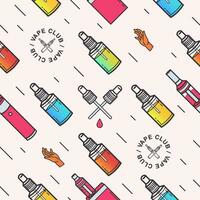 Vape seamless pattern. Background with e-cigarettes. vector