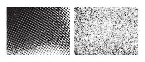 Set of grunge textures. Black and white abstract horizontal backgrounds. Vector illustration with wall and metal texture.