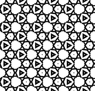 patrón abstracto sin costuras en blanco y negro. fondo y telón de fondo. diseño ornamental en escala de grises. adornos de mosaico. ilustración gráfica vectorial. vector