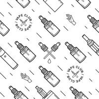 Vape seamless pattern. Contour background with e-cigarettes. vector