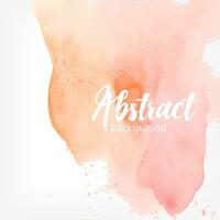 Abstract watercolor stain. Peach and pink pastel colors. Creative realistic background with place for text. vector