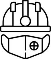 Safety helmet icon symbol image vector. Illustration of the head protector industrial engineer worker design image vector