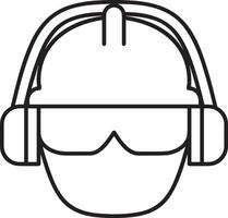 Safety helmet icon symbol image vector. Illustration of the head protector industrial engineer worker design image vector