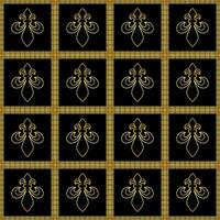 Seamless pattern with golden Florentine lilies vector