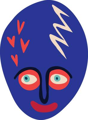 Funny bizarre alien. Illustration in a modern childish hand-drawn style