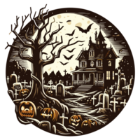 terrifiant Halloween maison clipart - ai génératif png