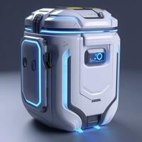Removable Trash Can with Intelligent, Modular Design. A Futuristic Concept for Sustainable Waste Management. AI Generative photo