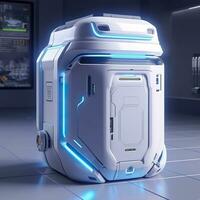 Removable Trash Can with Intelligent, Modular Design. A Futuristic Concept for Sustainable Waste Management. AI Generative photo