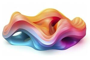 3d colorful volumetric gradient shape isolated on a white background. AI Generative photo
