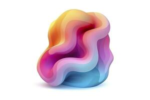 3d colorful volumetric gradient shape isolated on a white background. AI Generative photo