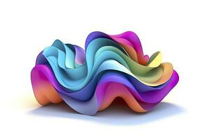 3d colorful volumetric gradient shape isolated on a white background. AI Generative photo