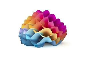 3d colorful volumetric gradient shape isolated on a white background. AI Generative photo