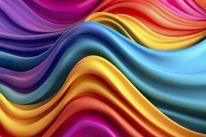 Abstract 3D Render. Colorful Background Design with Soft, Wavy Waves. Modern Abstract Wave Background. AI Generative photo