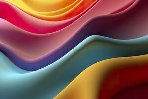 Abstract 3D Render. Colorful Background Design with Soft, Wavy Waves. Modern Abstract Wave Background. AI Generative photo