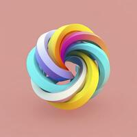 Abstract Rainbow Spiral. Soft and Rounded Forms Rendered in Tangled Perfection. AI Generative photo