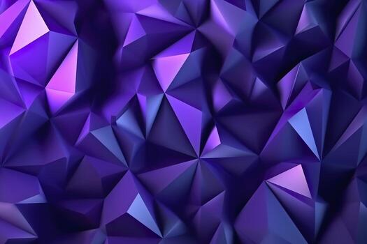 Purple Gradient Abstract Illustration. 3D triangle Background. Computer Art Design Template. AI Generative photo
