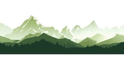 verde montaña rangos en blanco antecedentes. ai generativo foto