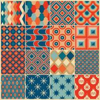 Retro seamless patterns in the style of the 50s and 60s.Mid century patterns vector