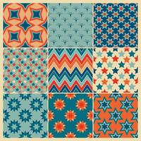 Vintage retro seamless patterns in the style of the 50s and 60s vector