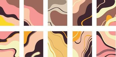 Abstract modern templates with nude neutral tones vector