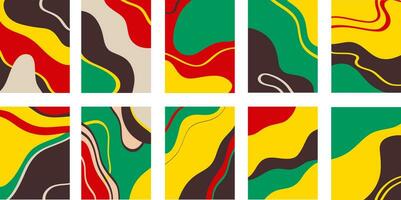 colección de pinturas abstractas multicolores contra el fondo blanco vector