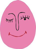 Funny strange eggs with face. Cute quirky comic Easter egg vector