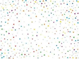 Birthday Triangular Confetti. Light Rainbow glitter confetti background. Colored festive texture. vector