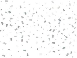 Light silver Rectangular glitter confetti background. White festive texture. vector