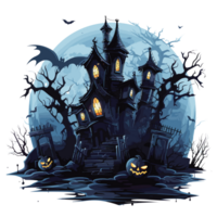 Scary Halloween House Clipart - Ai Generative png