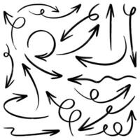 Set of Hand drawn vector arrows doodle on white background. design element vector illustration.