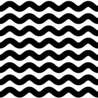 Wave wide line seamless pattern. Wavy thick stripes pattern. Black horizontal water curve lines texture. Simple monochrome black and white background. Editable stroke. Vector illustration.