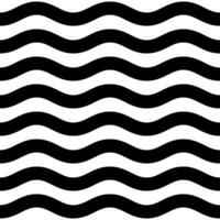 Wave wide line seamless pattern. Wavy thick stripes pattern. Black horizontal water curve lines texture. Simple monochrome black and white background. Editable stroke. Vector illustration.