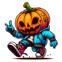 graffitti Halloween citrouille clipart - ai génératif png