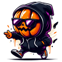 graffitti Halloween citrouille clipart - ai génératif png