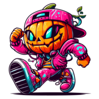 graffitti Halloween citrouille clipart - ai génératif png