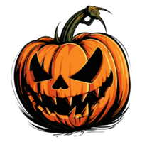 Scary Halloween Pumpkin Clipart - Ai Generative png