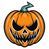 Scary Halloween Pumpkin Clipart - Ai Generative png