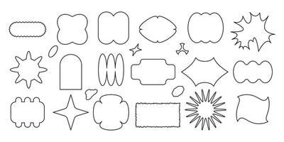 sencillo línea marcos diseño elementos colocar. resumen geométrico formas con Copiar espacio fot texto. diferente formas y cifras. contorno vector ilustración aislado en blanco antecedentes