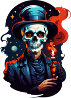 Skull Magician Clip Art AI Generative png